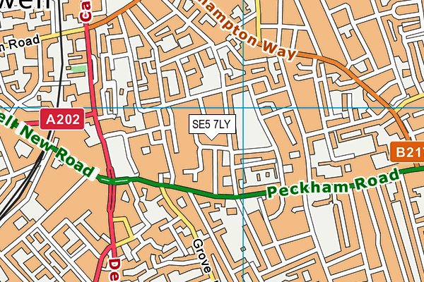 SE5 7LY map - OS VectorMap District (Ordnance Survey)