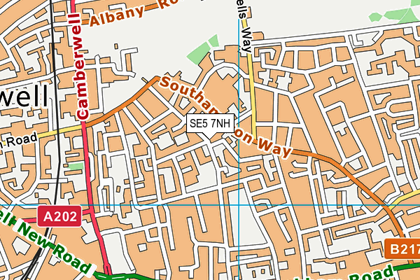SE5 7NH map - OS VectorMap District (Ordnance Survey)