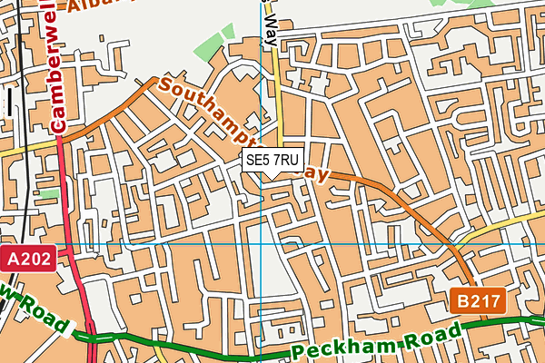 SE5 7RU map - OS VectorMap District (Ordnance Survey)