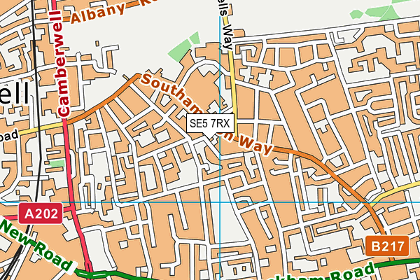SE5 7RX map - OS VectorMap District (Ordnance Survey)