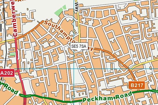 SE5 7SA map - OS VectorMap District (Ordnance Survey)