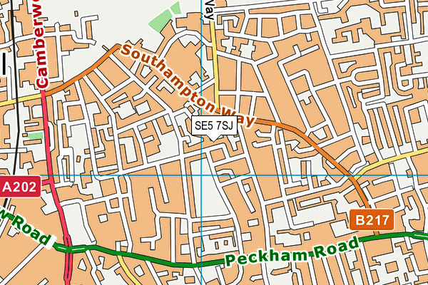 SE5 7SJ map - OS VectorMap District (Ordnance Survey)