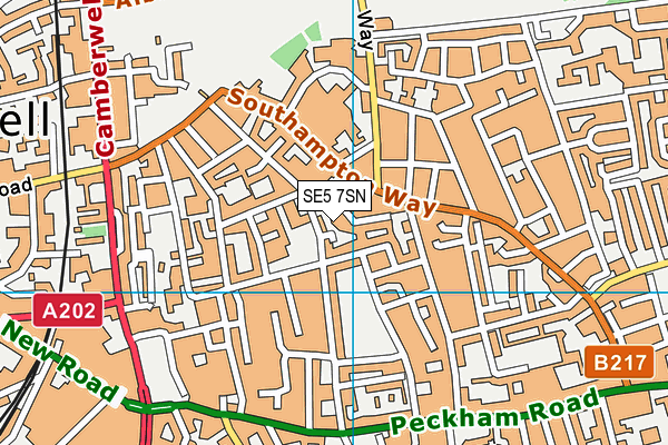 SE5 7SN map - OS VectorMap District (Ordnance Survey)