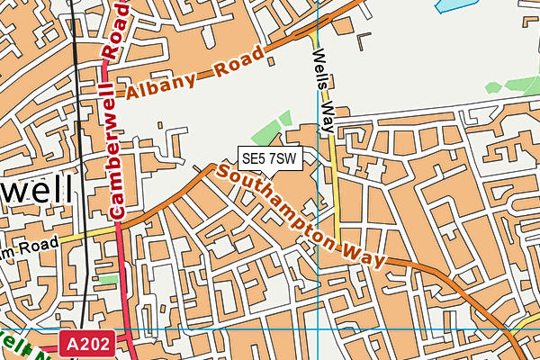 SE5 7SW map - OS VectorMap District (Ordnance Survey)