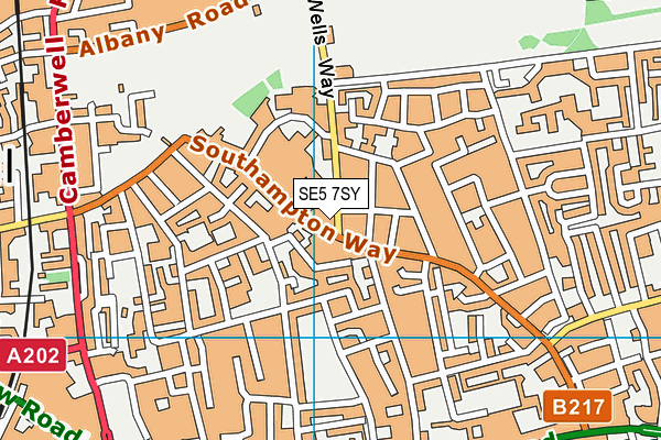 SE5 7SY map - OS VectorMap District (Ordnance Survey)