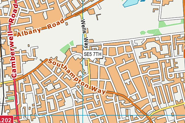 SE5 7TH map - OS VectorMap District (Ordnance Survey)