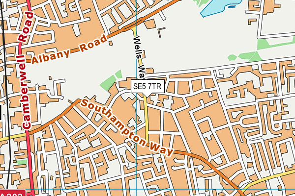 SE5 7TR map - OS VectorMap District (Ordnance Survey)
