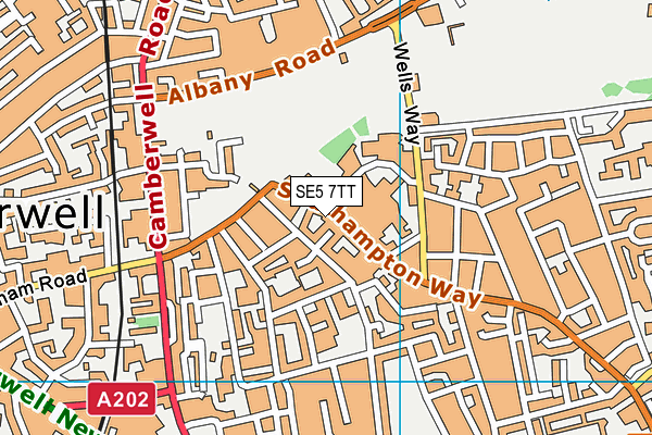 SE5 7TT map - OS VectorMap District (Ordnance Survey)