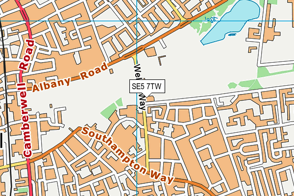 SE5 7TW map - OS VectorMap District (Ordnance Survey)
