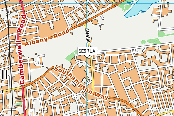 SE5 7UA map - OS VectorMap District (Ordnance Survey)