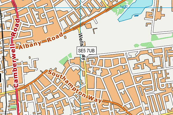SE5 7UB map - OS VectorMap District (Ordnance Survey)