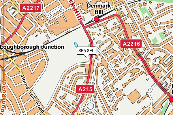 SE5 8EL map - OS VectorMap District (Ordnance Survey)