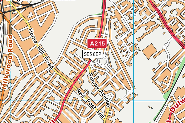 SE5 8EP map - OS VectorMap District (Ordnance Survey)