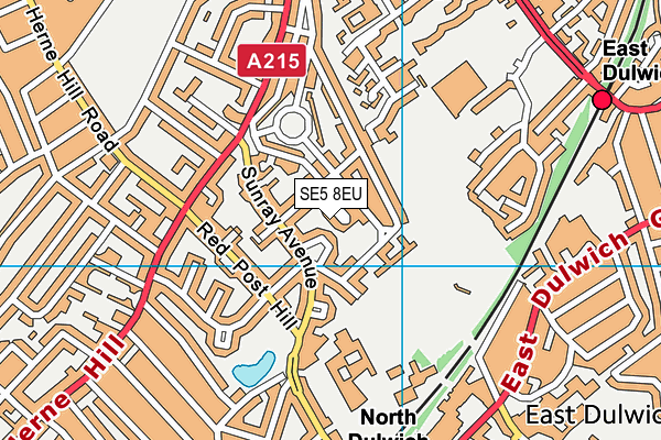 SE5 8EU map - OS VectorMap District (Ordnance Survey)