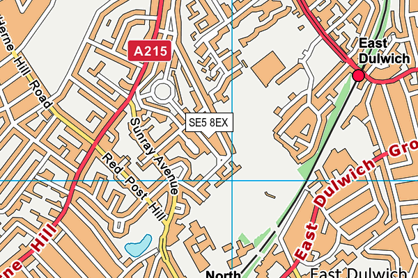 SE5 8EX map - OS VectorMap District (Ordnance Survey)