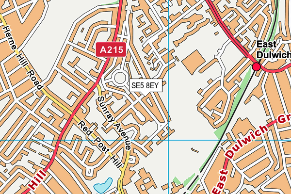 SE5 8EY map - OS VectorMap District (Ordnance Survey)