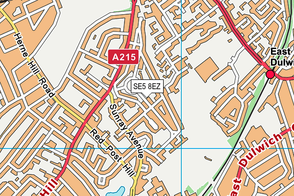 SE5 8EZ map - OS VectorMap District (Ordnance Survey)