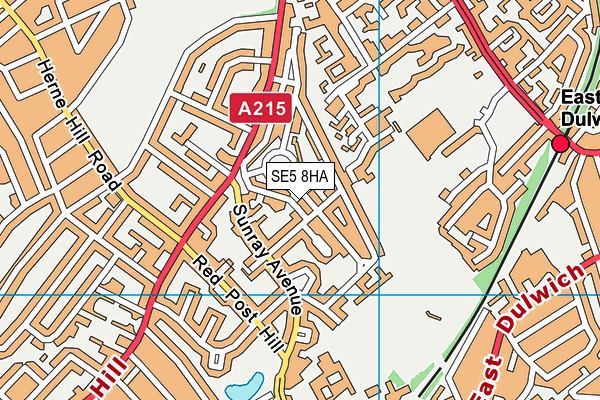 SE5 8HA map - OS VectorMap District (Ordnance Survey)
