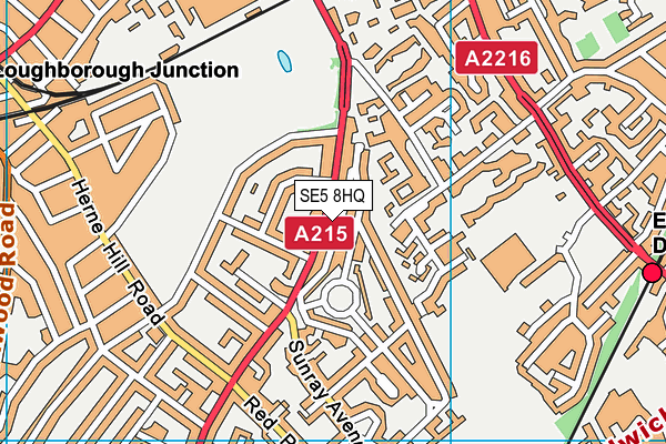 SE5 8HQ map - OS VectorMap District (Ordnance Survey)