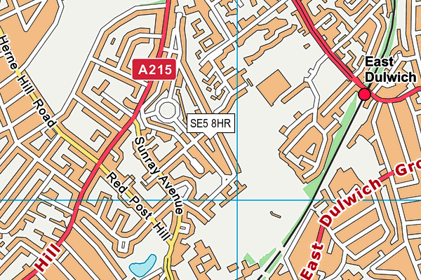 SE5 8HR map - OS VectorMap District (Ordnance Survey)
