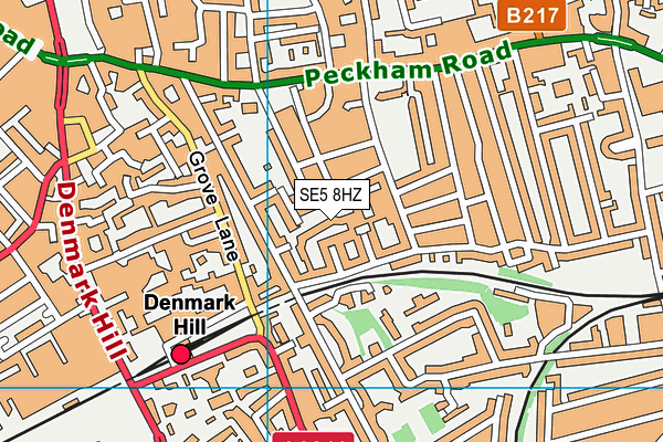 SE5 8HZ map - OS VectorMap District (Ordnance Survey)