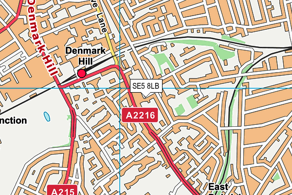 SE5 8LB map - OS VectorMap District (Ordnance Survey)