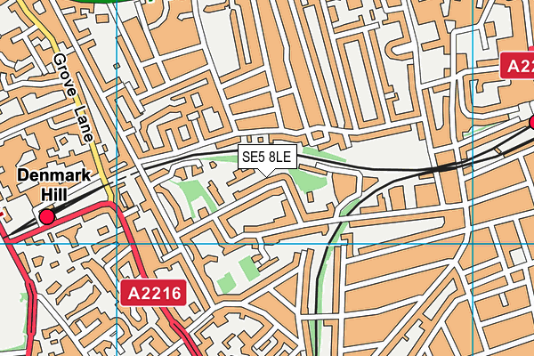 SE5 8LE map - OS VectorMap District (Ordnance Survey)