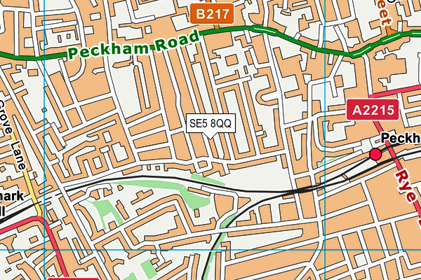 SE5 8QQ map - OS VectorMap District (Ordnance Survey)