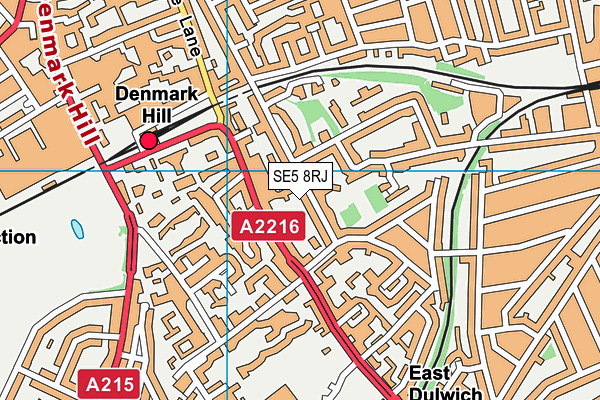 SE5 8RJ map - OS VectorMap District (Ordnance Survey)