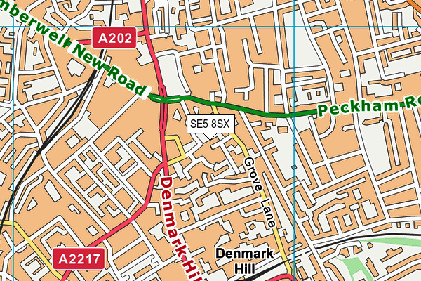 SE5 8SX map - OS VectorMap District (Ordnance Survey)