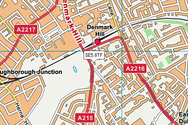 SE5 8TF map - OS VectorMap District (Ordnance Survey)