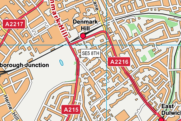 SE5 8TH map - OS VectorMap District (Ordnance Survey)