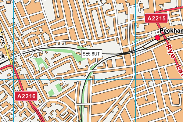 SE5 8UT map - OS VectorMap District (Ordnance Survey)