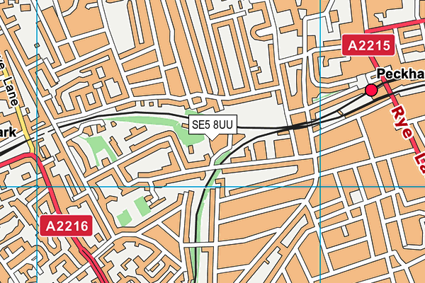 SE5 8UU map - OS VectorMap District (Ordnance Survey)