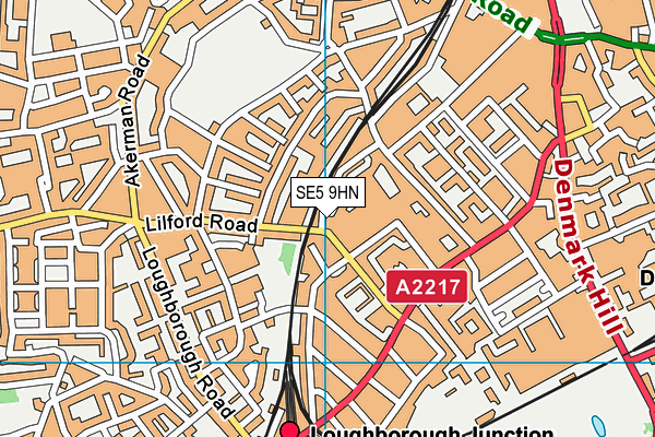 Harry Caddick Community Hall map (SE5 9HN) - OS VectorMap District (Ordnance Survey)