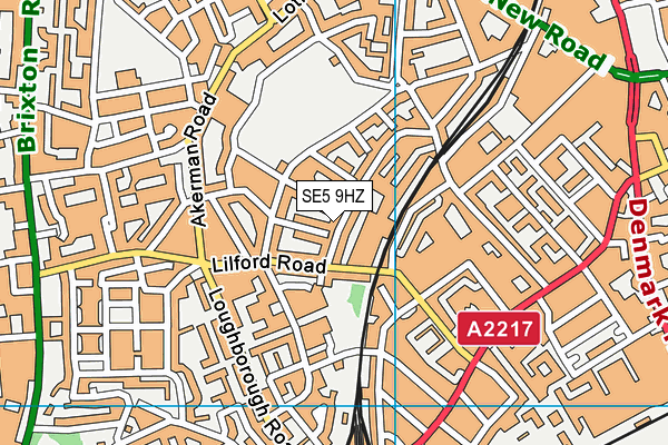 SE5 9HZ map - OS VectorMap District (Ordnance Survey)