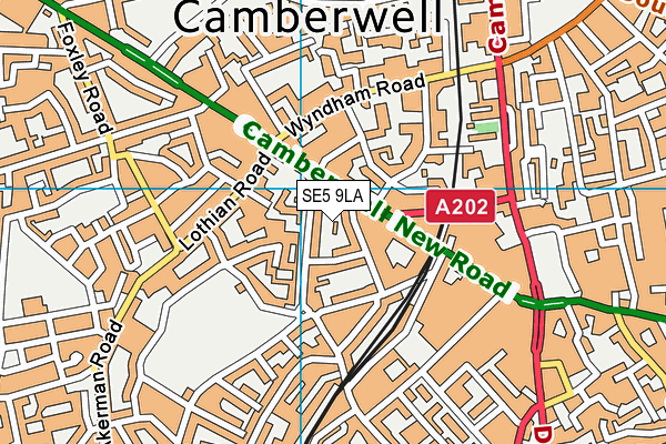 SE5 9LA map - OS VectorMap District (Ordnance Survey)