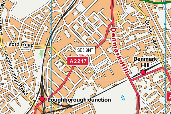 SE5 9NT map - OS VectorMap District (Ordnance Survey)