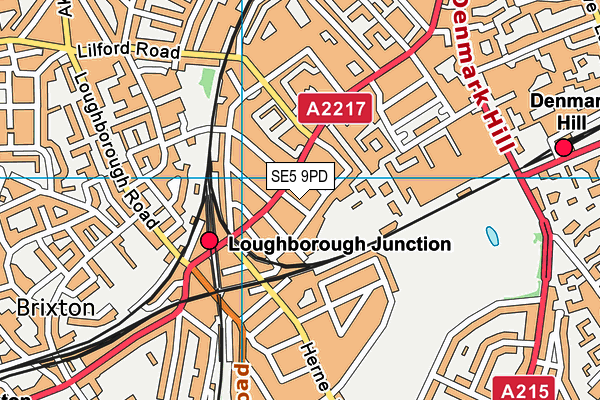 SE5 9PD map - OS VectorMap District (Ordnance Survey)