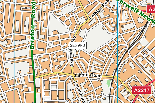 SE5 9RD map - OS VectorMap District (Ordnance Survey)