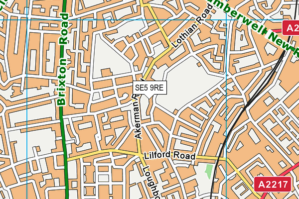 SE5 9RE map - OS VectorMap District (Ordnance Survey)