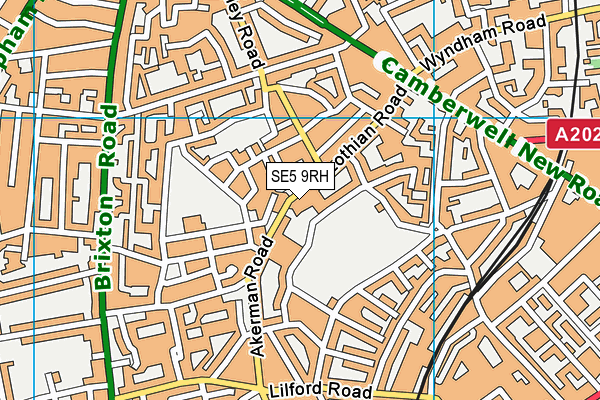 SE5 9RH map - OS VectorMap District (Ordnance Survey)