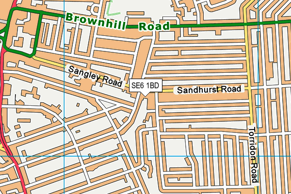 SE6 1BD map - OS VectorMap District (Ordnance Survey)