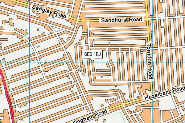 SE6 1BJ map - OS VectorMap District (Ordnance Survey)
