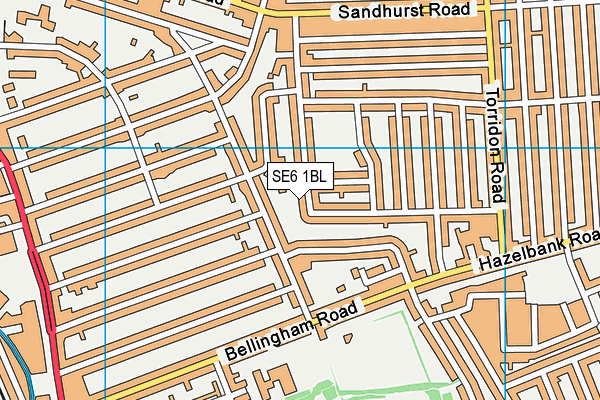 SE6 1BL map - OS VectorMap District (Ordnance Survey)