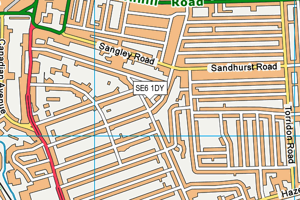 SE6 1DY map - OS VectorMap District (Ordnance Survey)