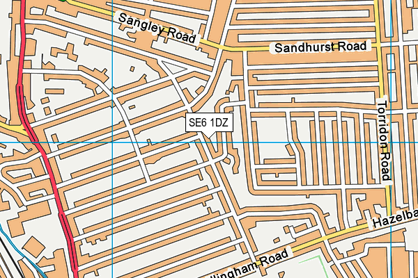 SE6 1DZ map - OS VectorMap District (Ordnance Survey)