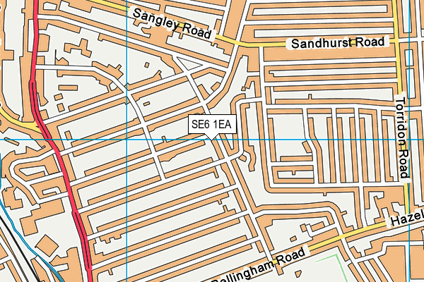 SE6 1EA map - OS VectorMap District (Ordnance Survey)