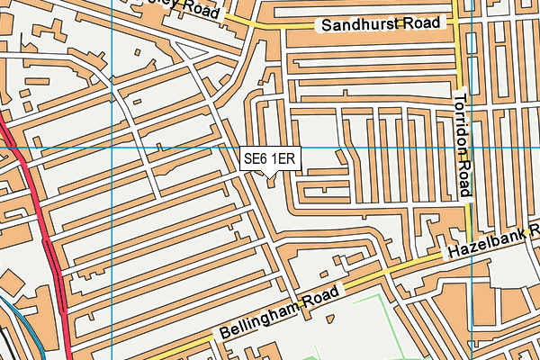 SE6 1ER map - OS VectorMap District (Ordnance Survey)