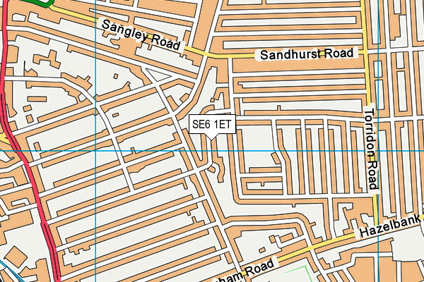 SE6 1ET map - OS VectorMap District (Ordnance Survey)